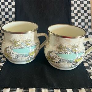 Mackenzie-Childs Aurora Farm Barnyard
Coffee Mugs. SET OF TWO. RETIRED.
